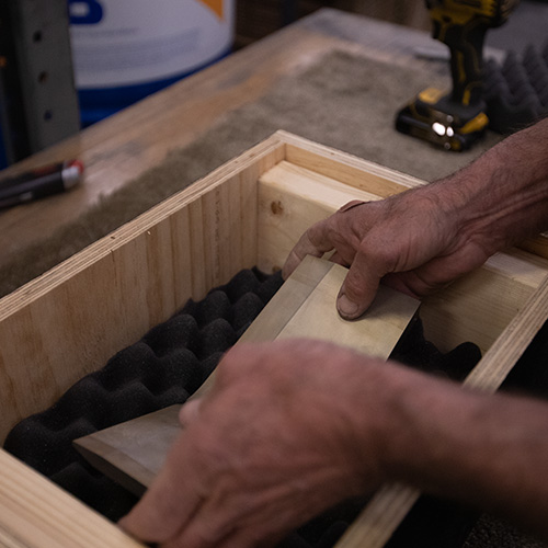 Concrete Roofing tiles in wooden box